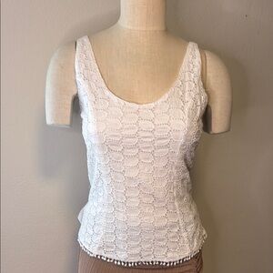 White Lace Sleeveless Top